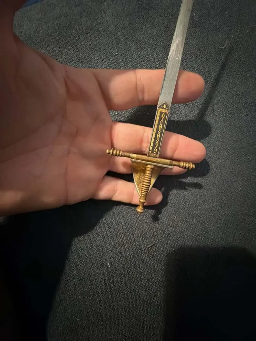 Vintage Spanish Toledo Damascene Letter Opener Sword uncommon